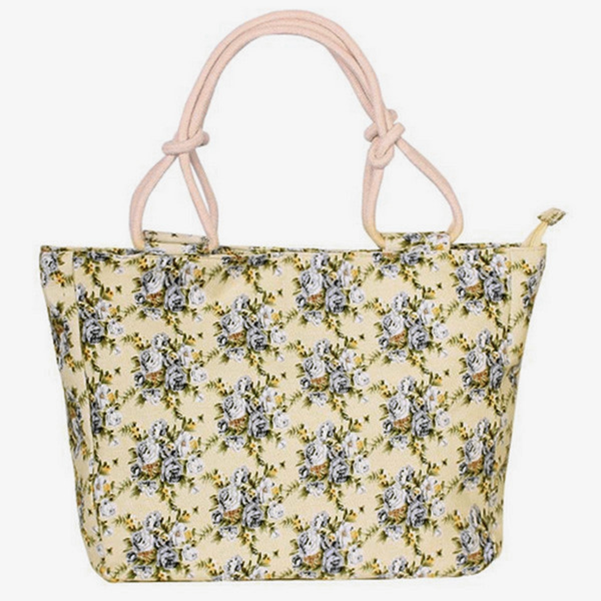 Women Canvas Flower Stripes Zipper Shopper Beach Bag Tote Purse Shoulder Handbag | eBay