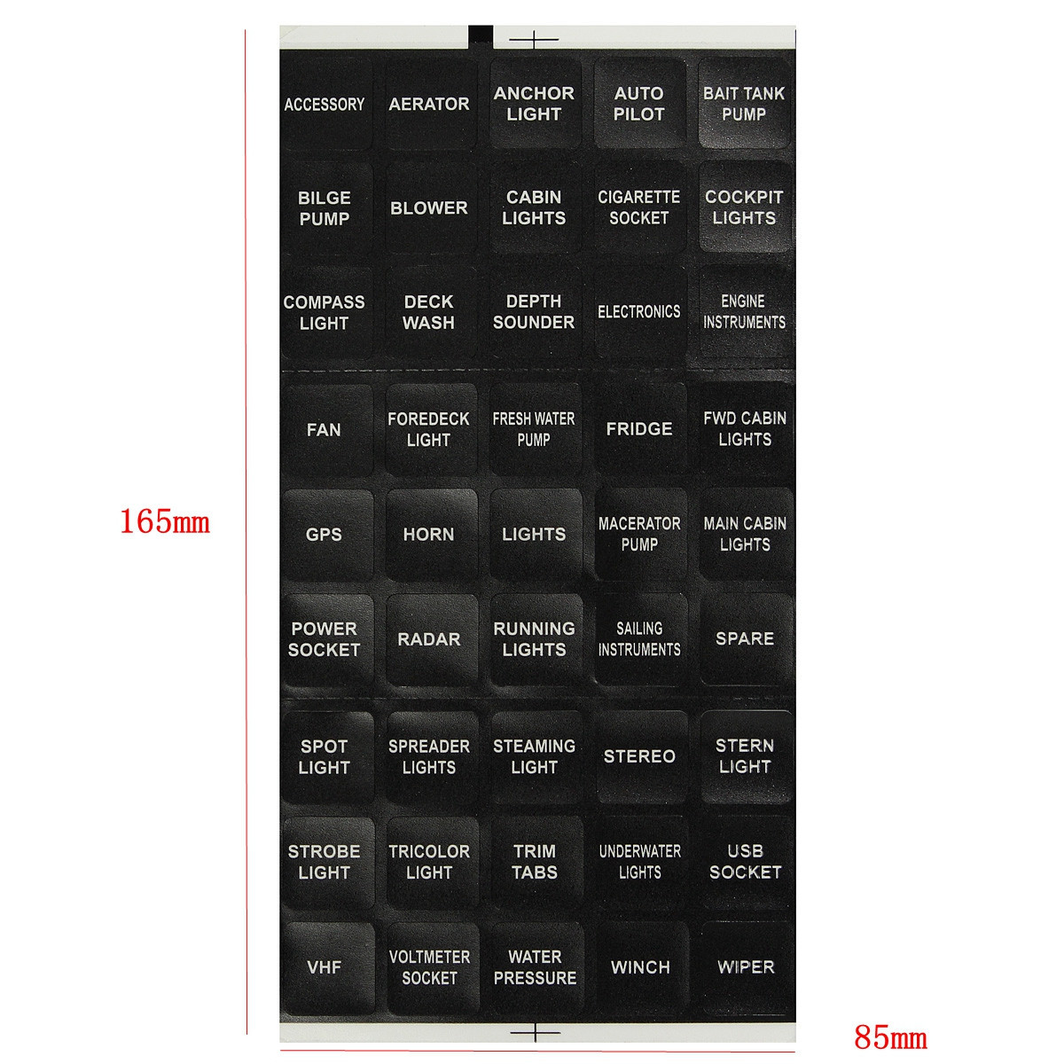 Marine Boat Dash Board Instrument Panel Decal Sticker Labels Sheet