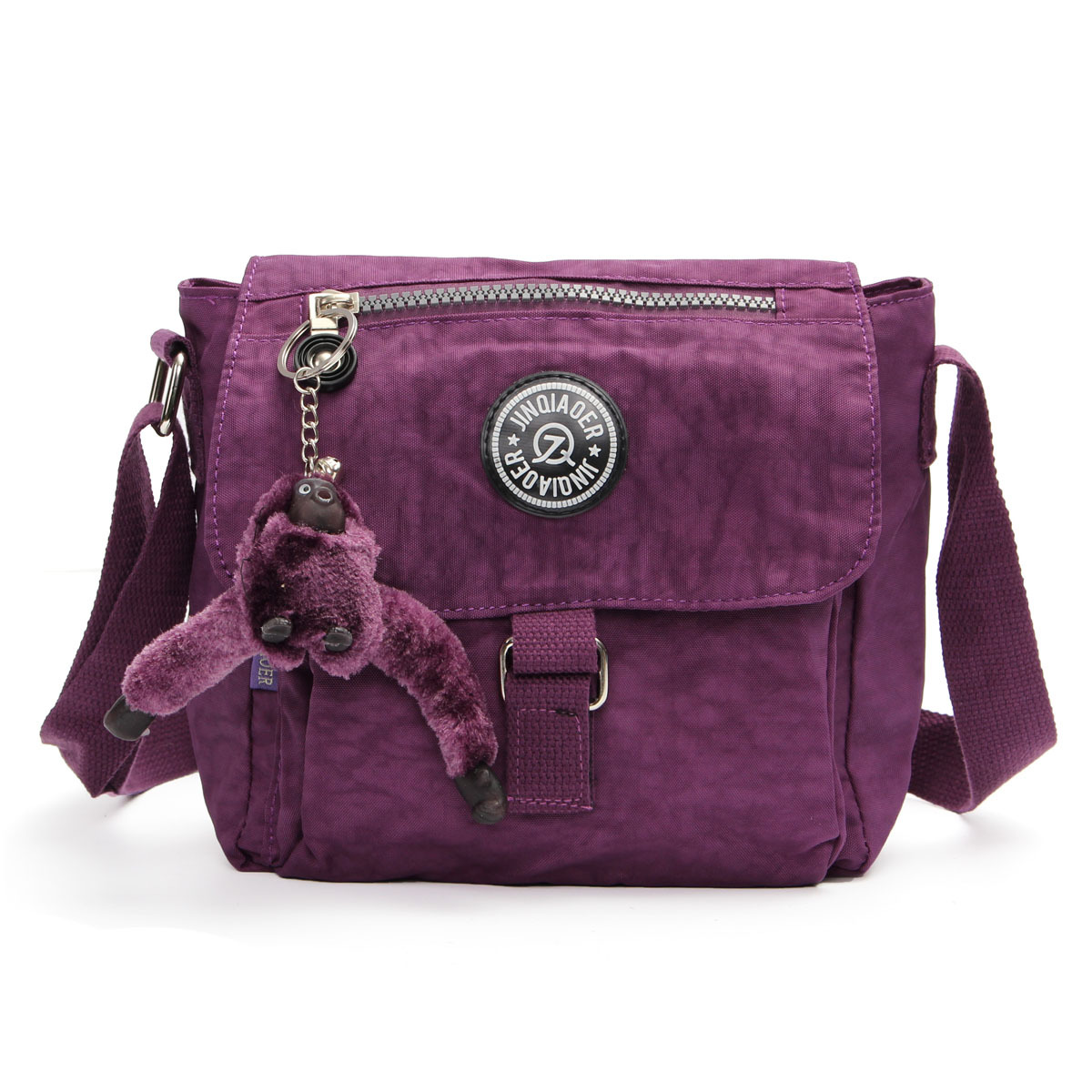 Women Shoulder Bag Nylon Waterproof Flap Zipper Pocket Solid Color Crossbody Bag | eBay