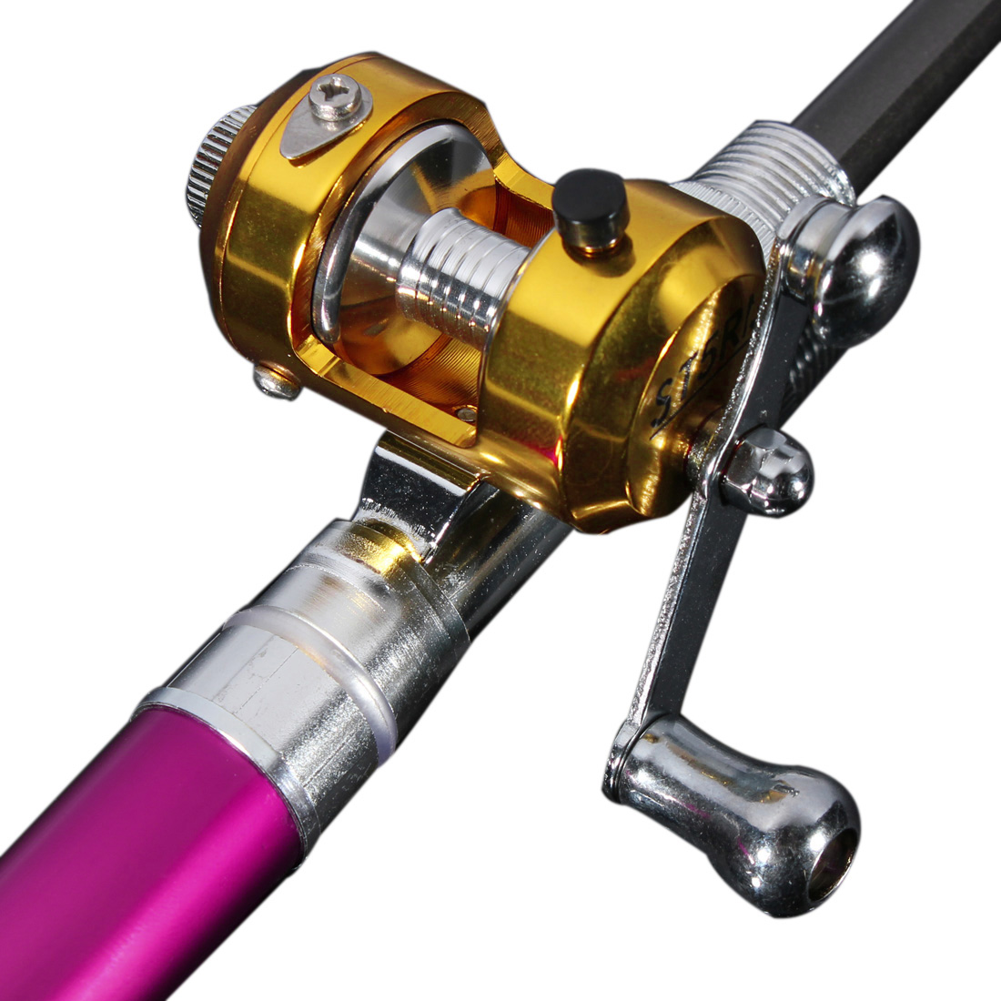 Mini Pen Shape Pocket Aluminum Purple Telescopic Fishing 