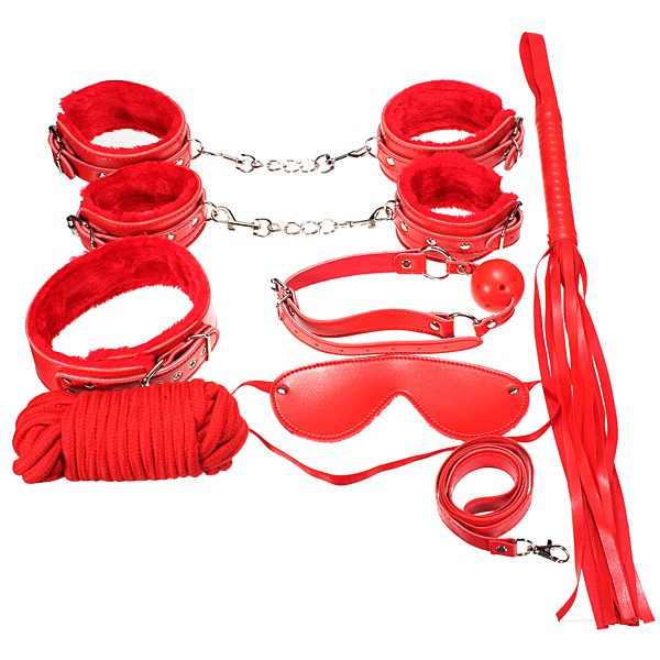 Sex 7ppcs Bed Fur Handcuff Rope Strap Neck Collar Ball Blindfold Bondage Gag Toy Ebay