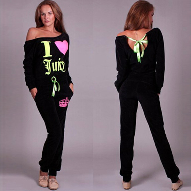 off shoulder jogging suit