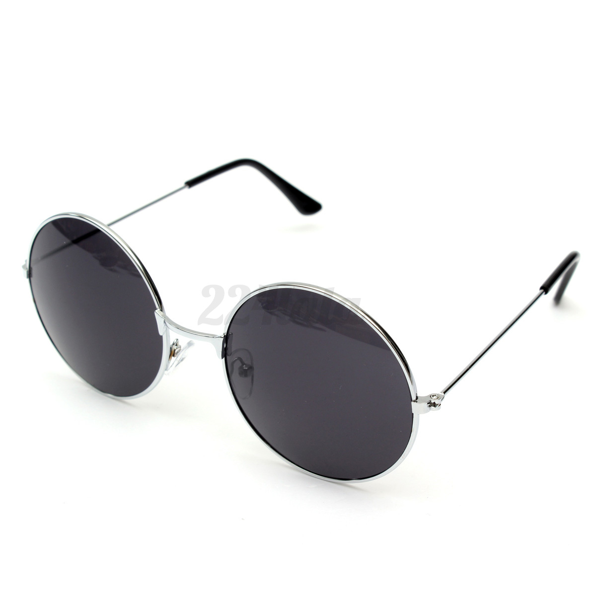 Vintage Retro Unisex Big Round Metal Frame Sunglasses Glasses Eyewear