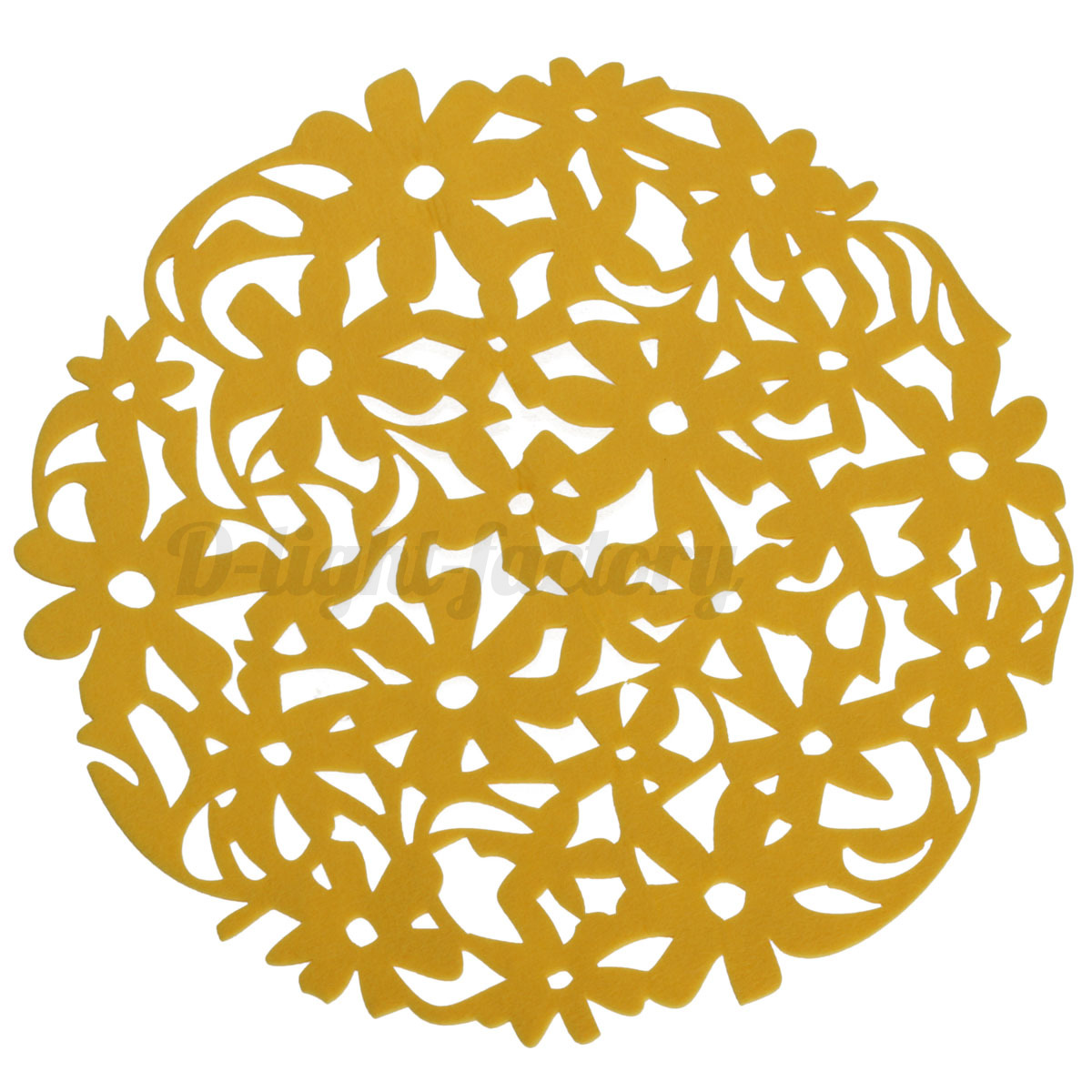 Round Laser Cut Flower Diecut Shape Felt Placemats Kitchen Dinner Table