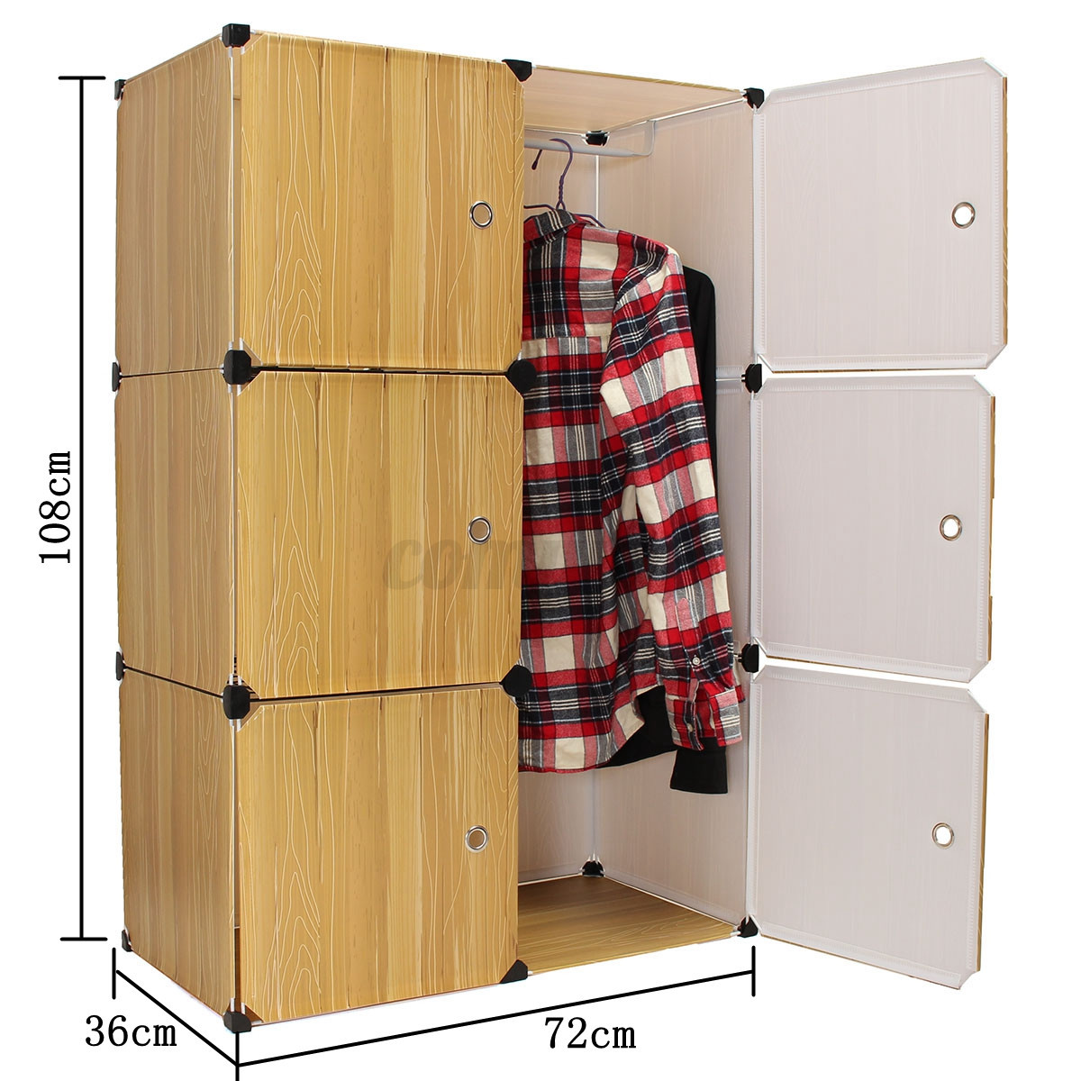 6 CUBE PORTABLE Clothes Closet Organizer Wardrobe Storage ...