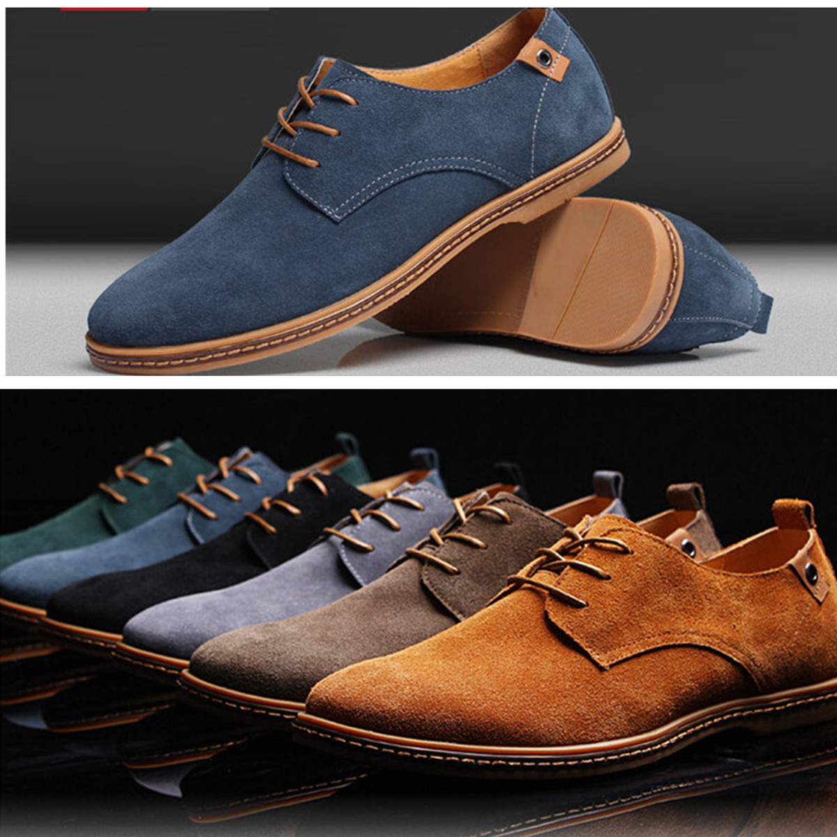 2017 UK Men Lace up Oxfords Casual Suede European style leather Shoes ...