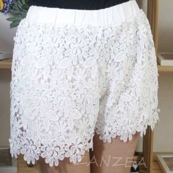 Women Elastic Waist Lace Crochet Hot Pants Hollow Out Beach Shorts Plus Pants Ebay