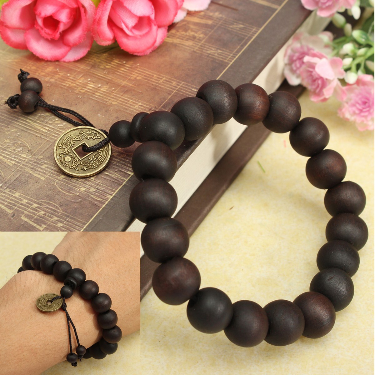 wooden bead bracelet buddhist