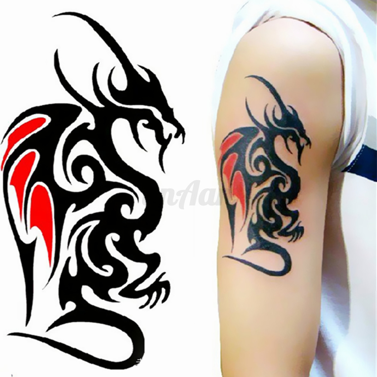 painted dragon waterproof temporary removable tattoo