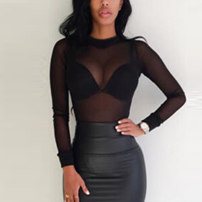 sheer mesh long sleeve