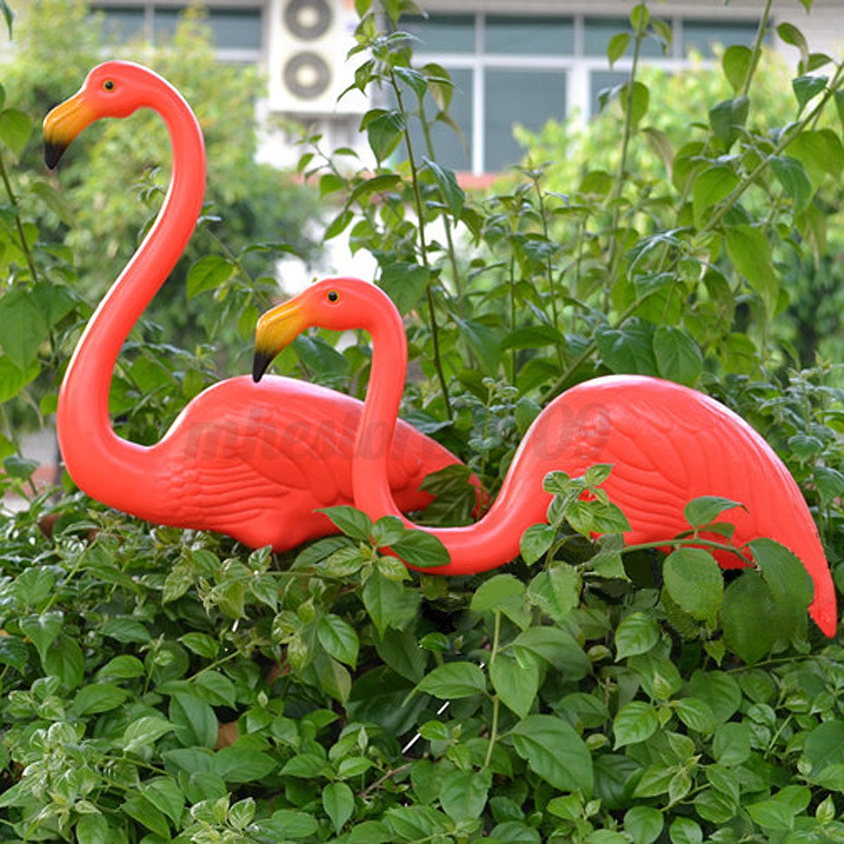 1 Pair 24"+31" Red Flamingos Plastic Yard Garden Lawn Art ...