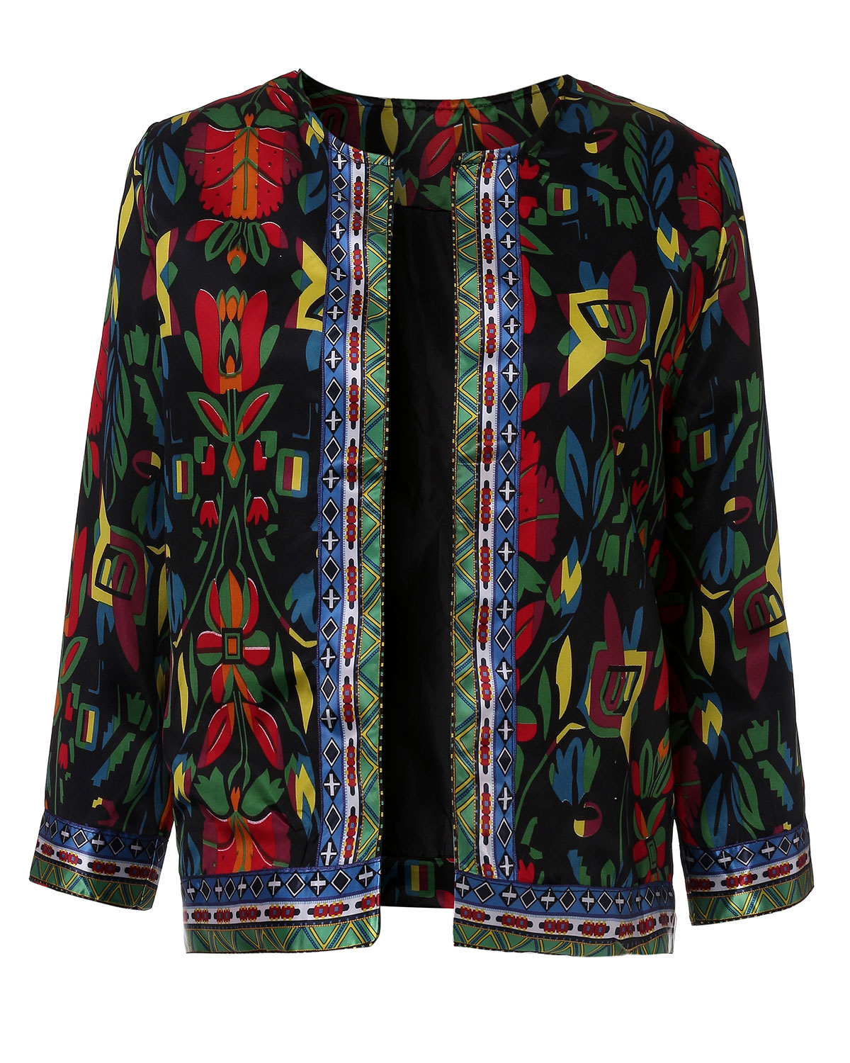 2015 Vintage Women Ethnic Floral Print Embroidered Short Jacket Coat ...