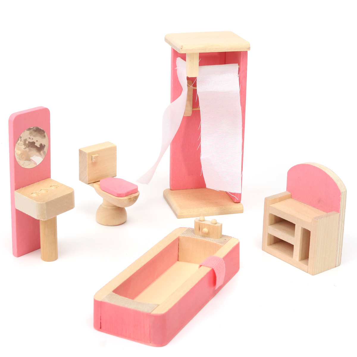 wooden doll furniture set