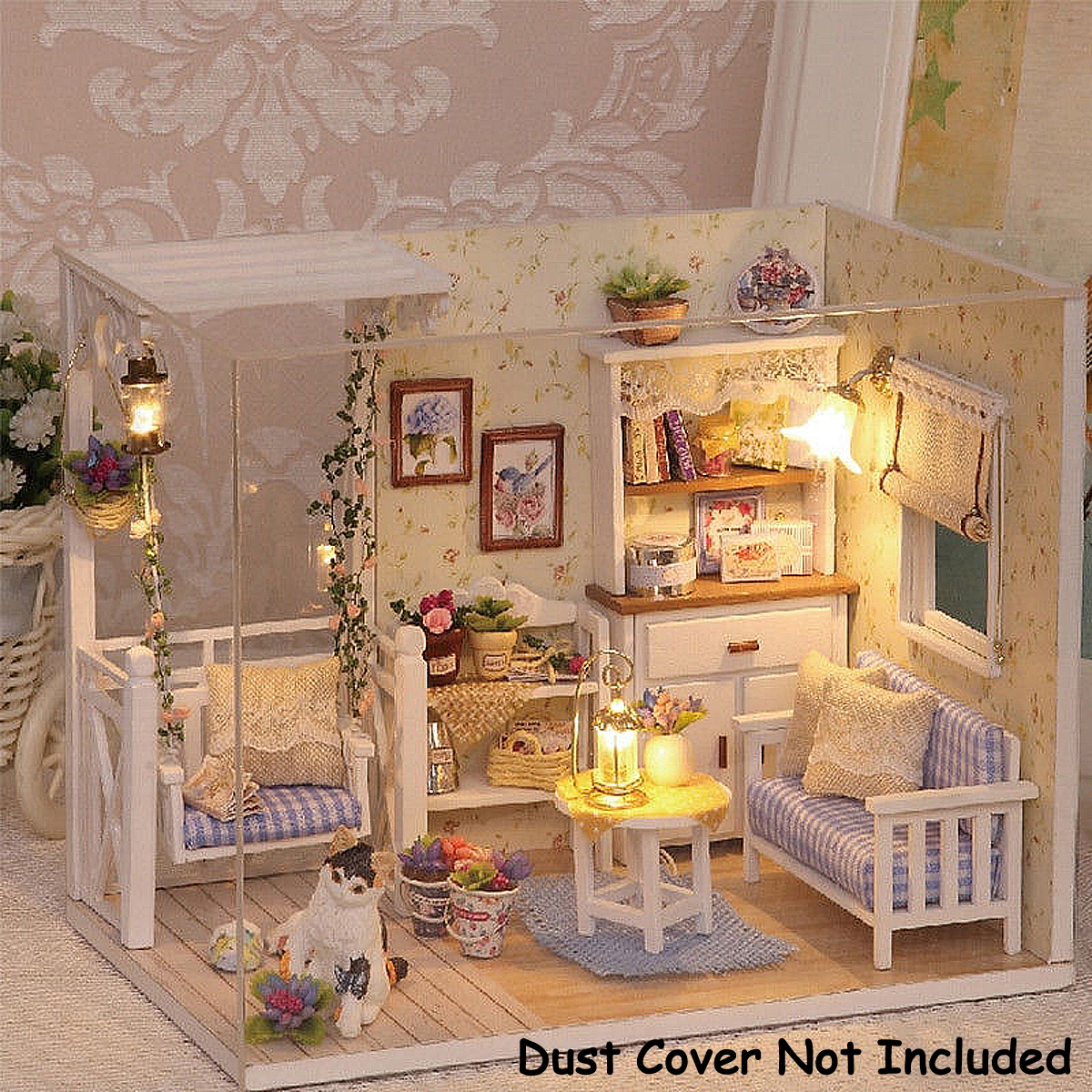 light up wooden dolls house