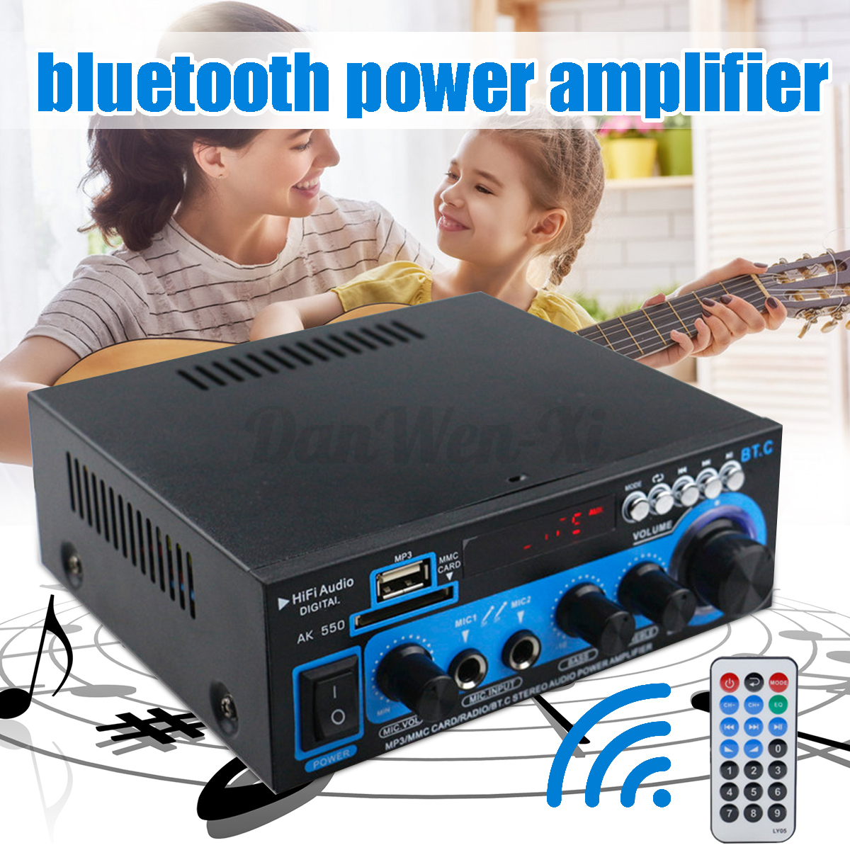 LED Car Home Power Amplifier Audio FM Radio MP3 AMP Receiver Remote Control