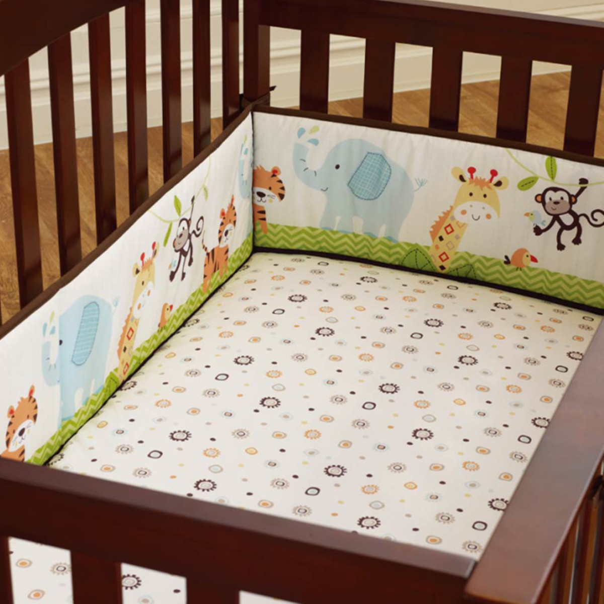 4pcs Baby Infant Cot Crib Safety Bumper Toddler Nursery Bedding