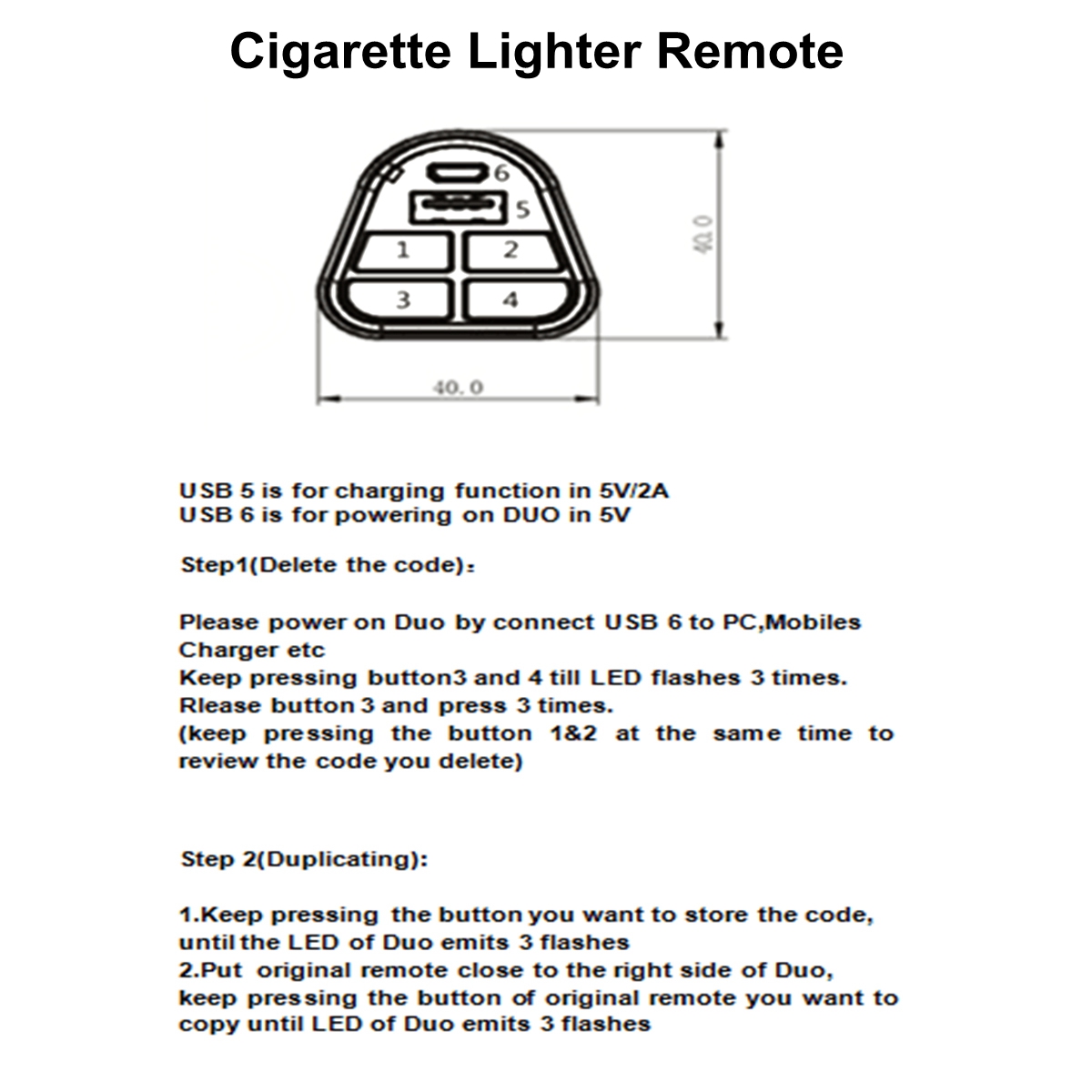 Universal Car USB Cigarette Lighter Garage Remote Door ...