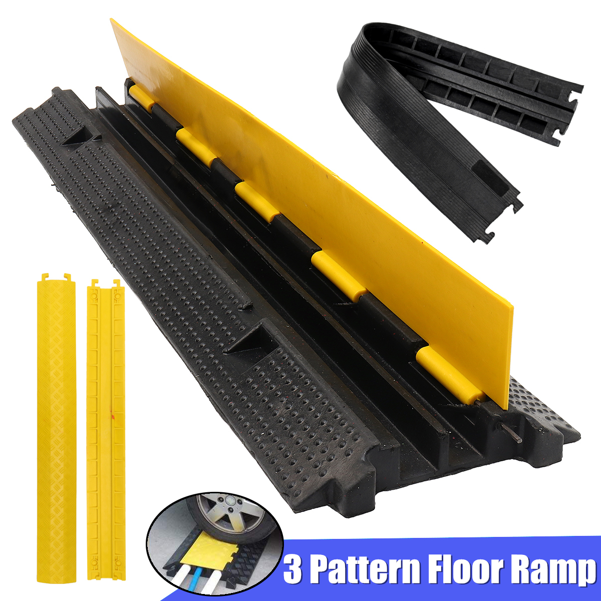 Details About Heavy Duty Pvc Rubber Vehicle Cable Wire Floor Ramp Cord Surface Cover Protector