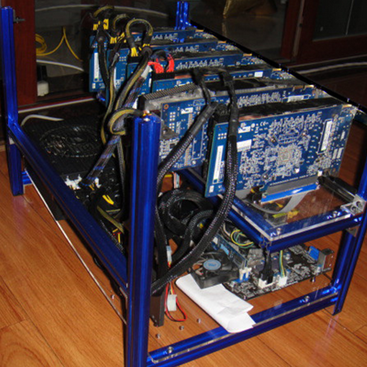 Open Air Aluminum 6 GPU Mining Rig Frame Crypto Currency Computer Case