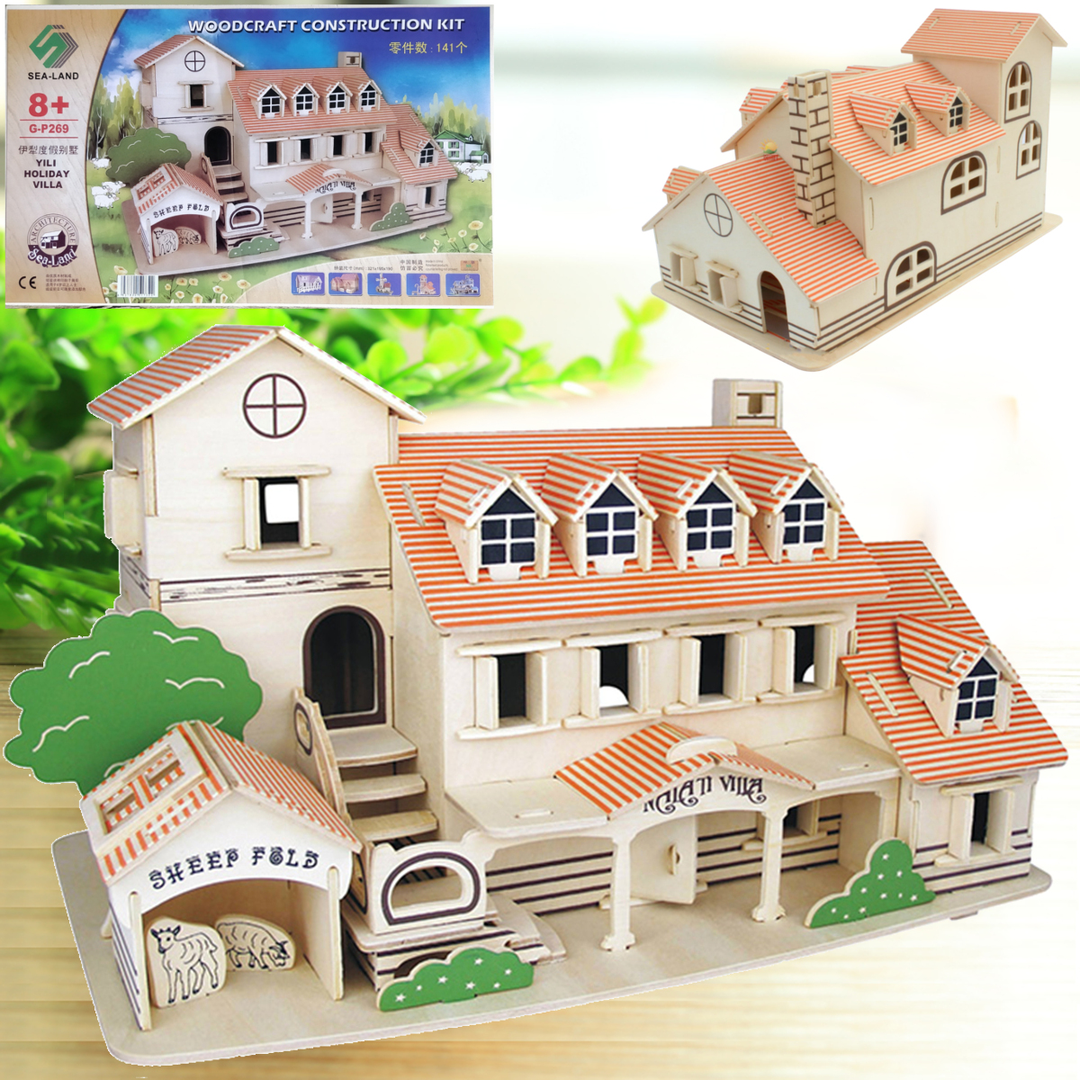 Woodcraft Construccion Kit Muneca Casa Habitacion 3d De Madera Vacaciones Casa Ninos Juguete Ebay