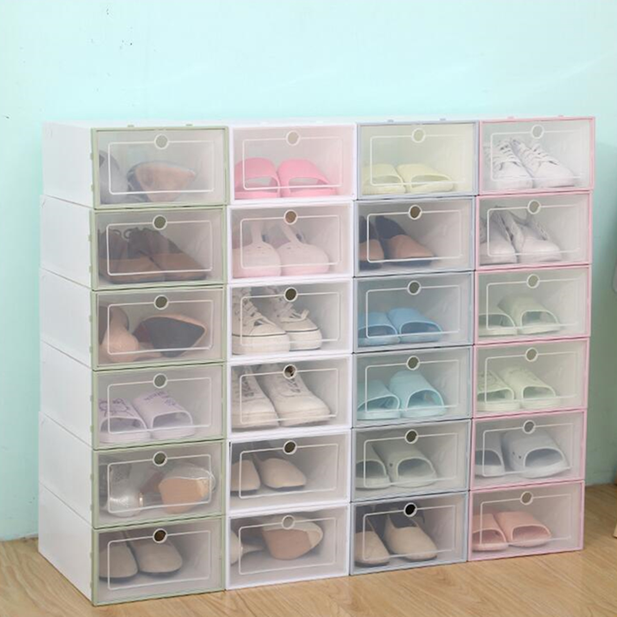 transparent shoe storage boxes