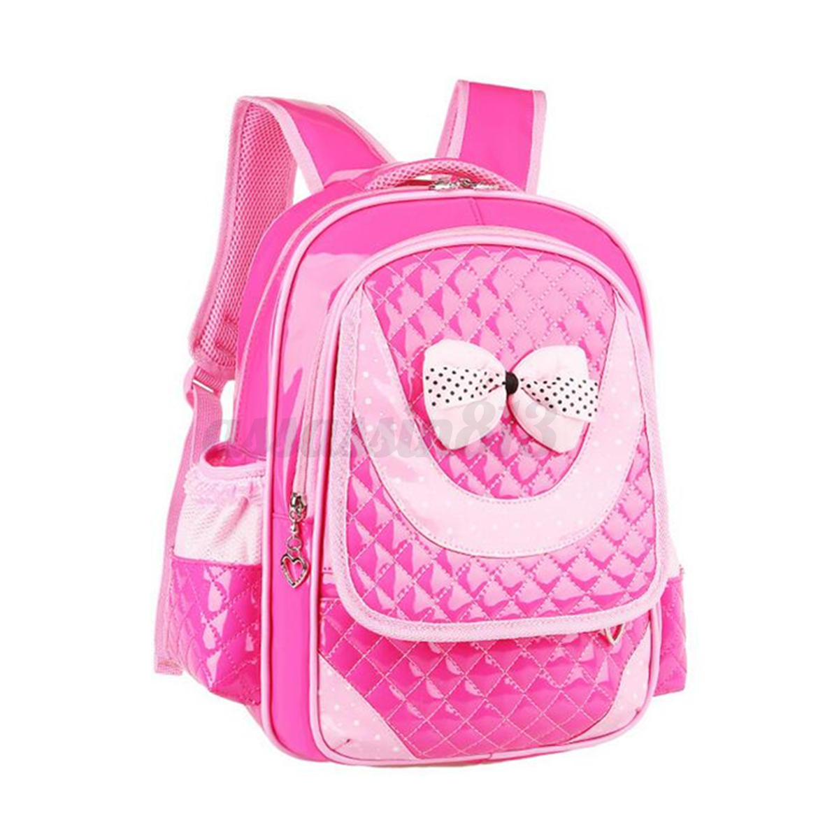 Kids Bowknot Children Backpack Girls Leather School Travel Shoulder Bag ...