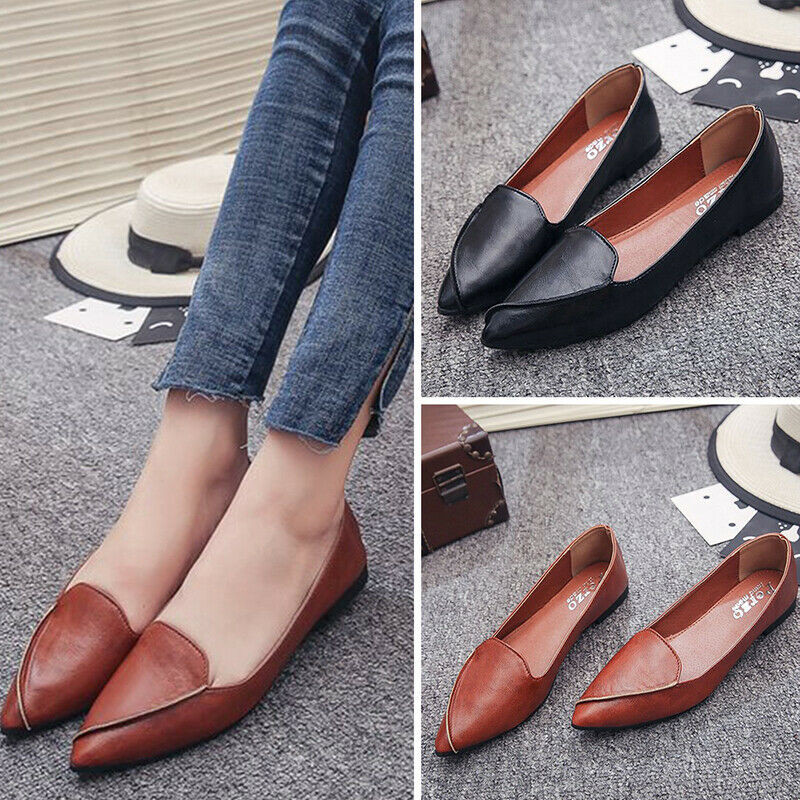 pointed toe slip on flats