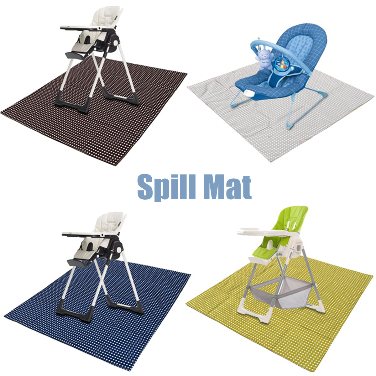 Baby Splash Mat Non Slip Washable Feeding Highchair Food Spill Mat