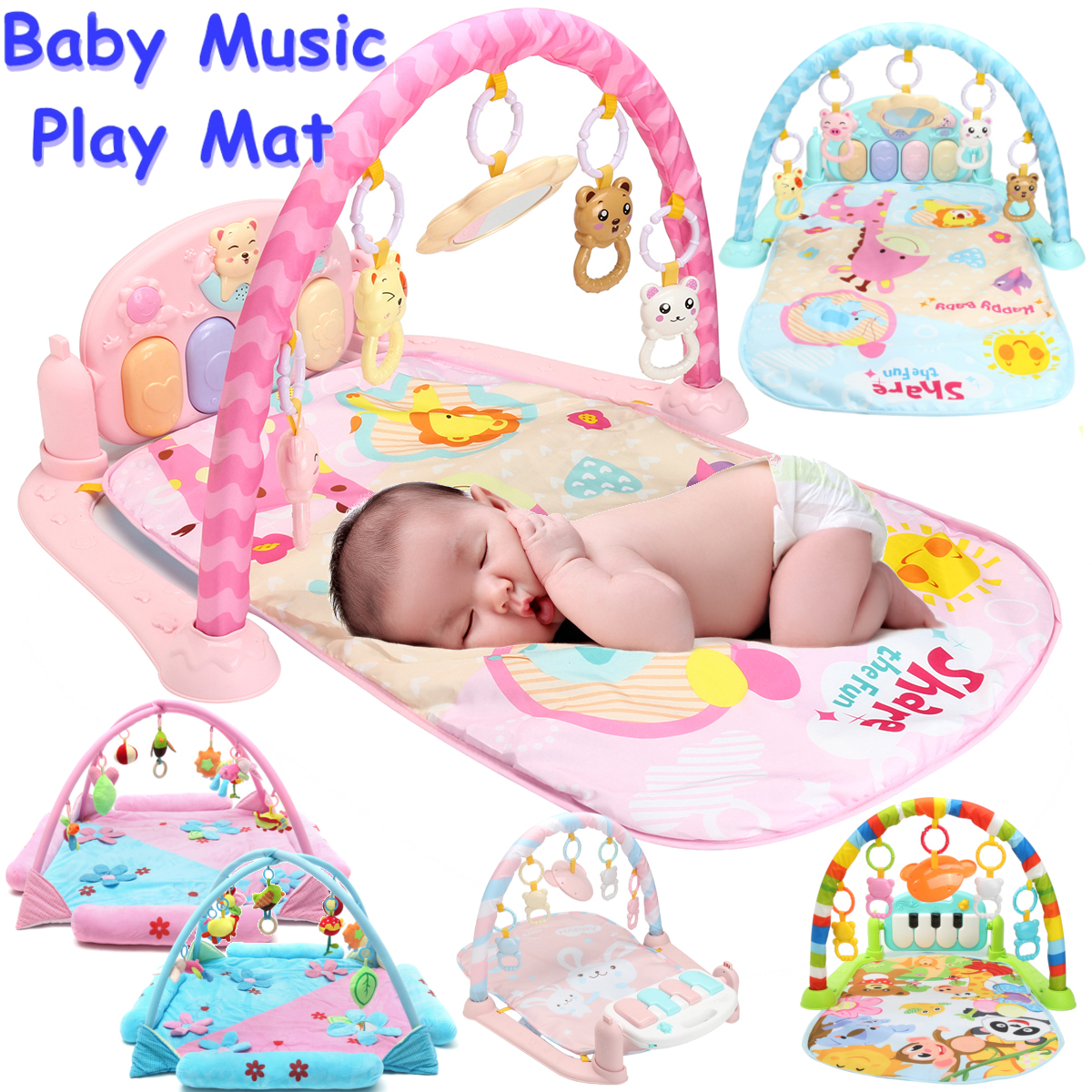 Color Multi Colored Baby Play Activity Gym Mat Baby Game