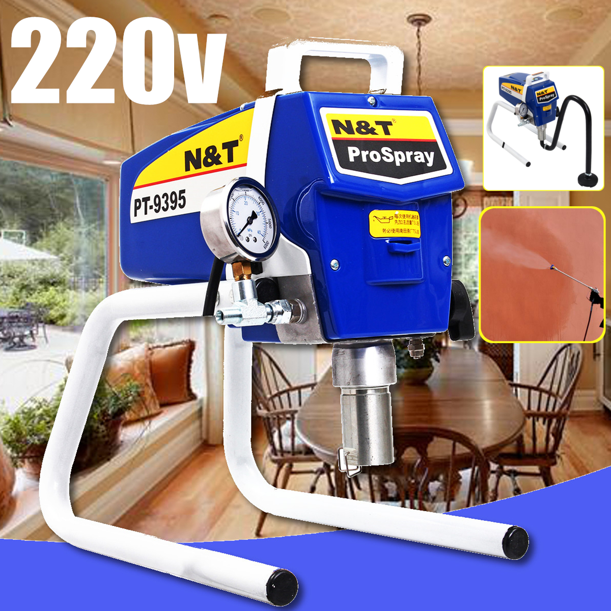 Details About 3000psi Electric Airless Interior External Wall Paint Sprayer Spraying Machine