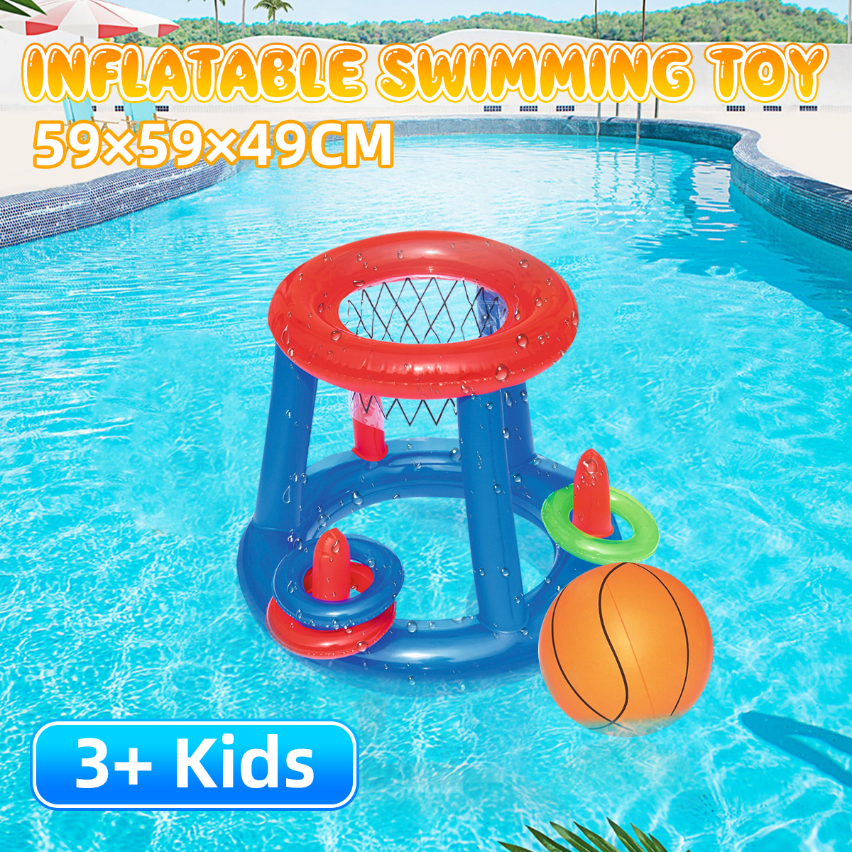 swimming pool floating basketball hoop