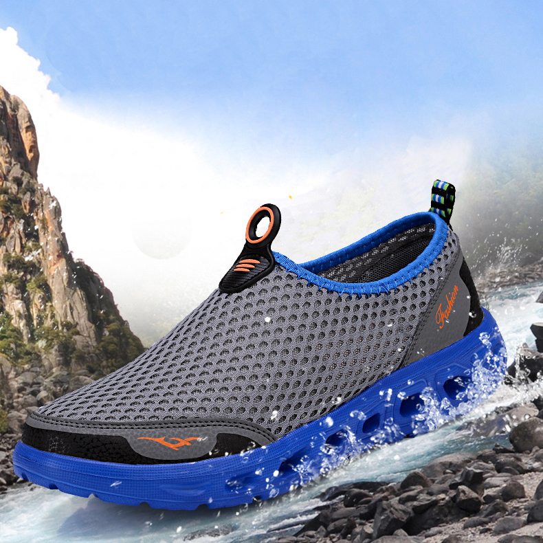 large size men honeycomb mesh quick drying upstream shoes casual beach shoes