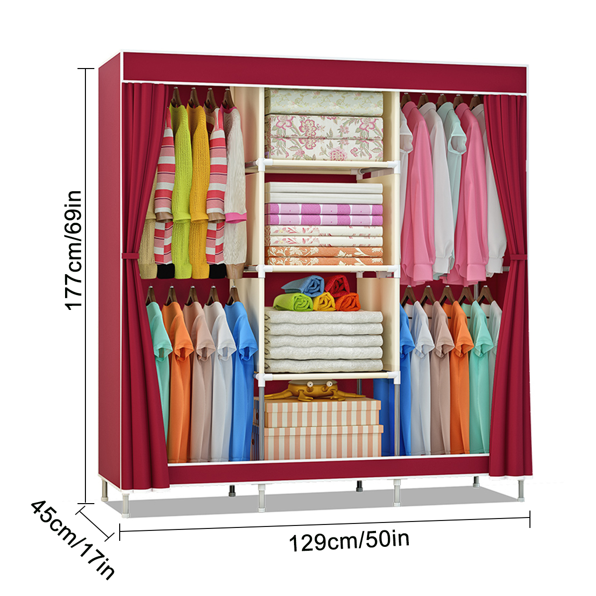 69 Portable Large Space Storage Dustproof Closet Organizer