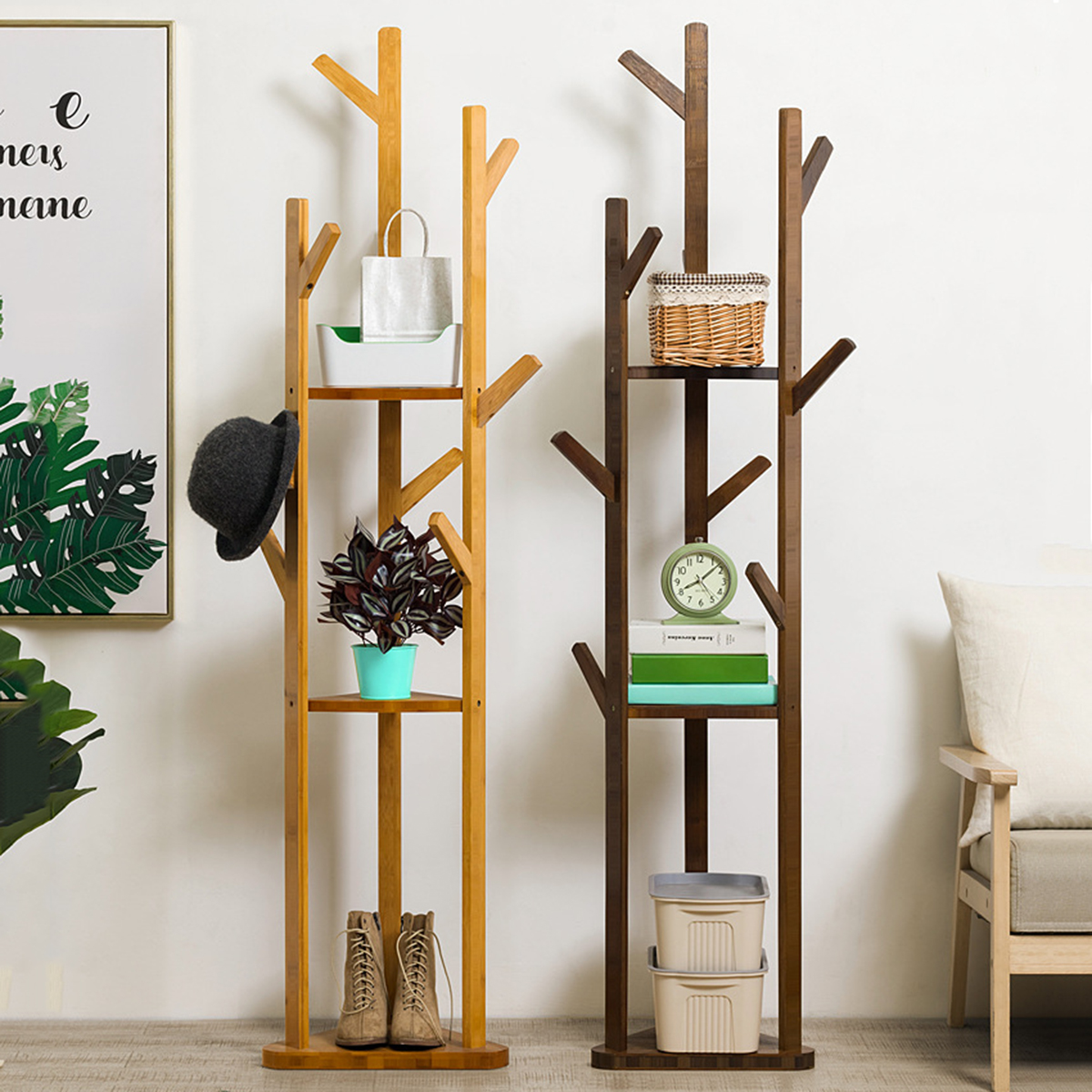 coat rack stand with shelf