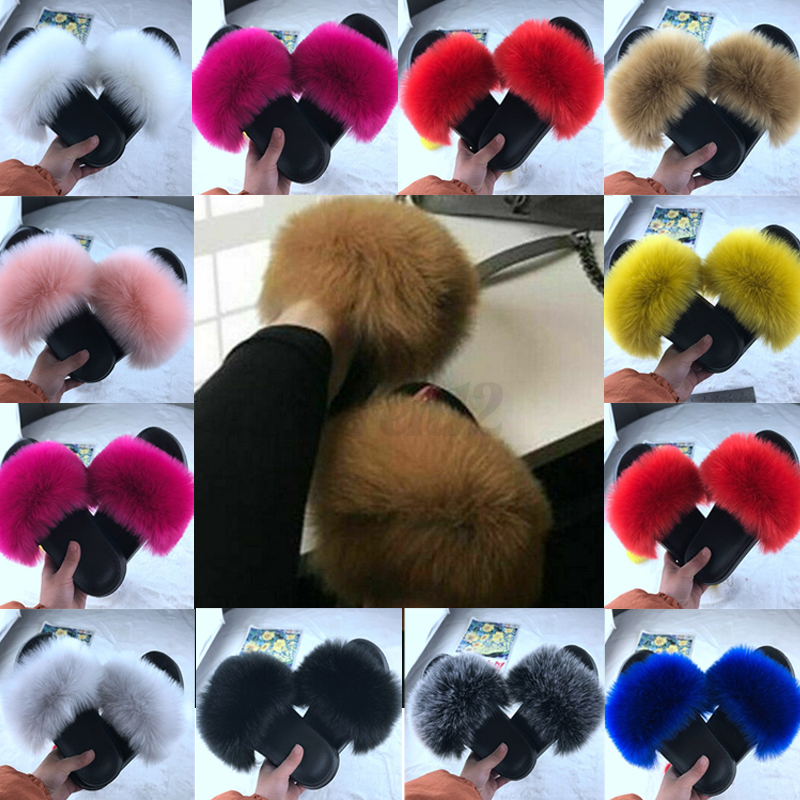 furry sliders womens