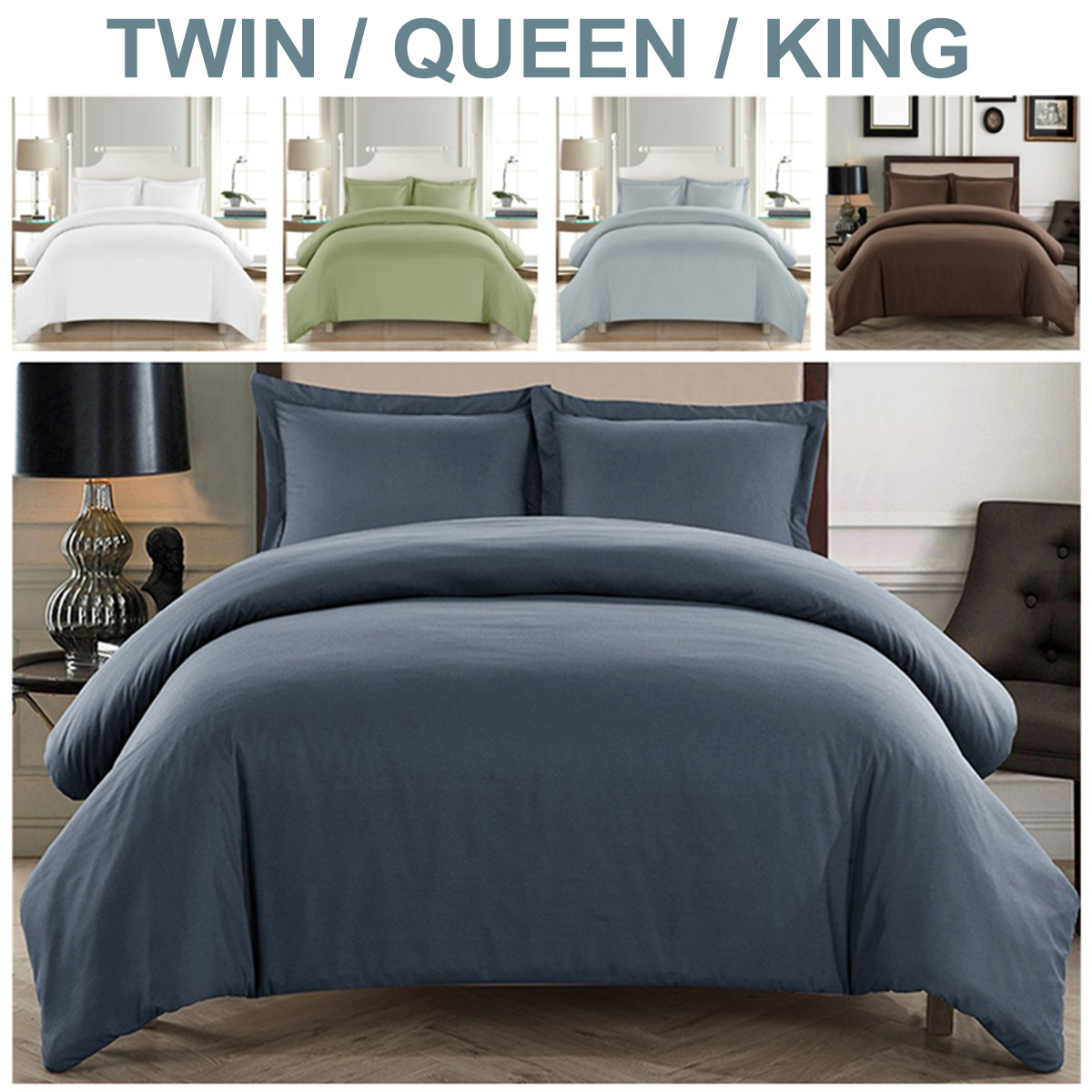1pc Twin Queen King Size Duvet Quilt Cover With 1 2 Pillow Case