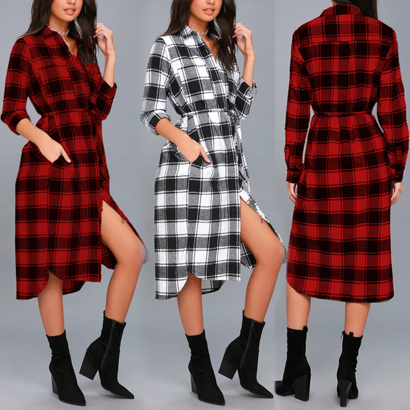 women's plus size checkered shirt