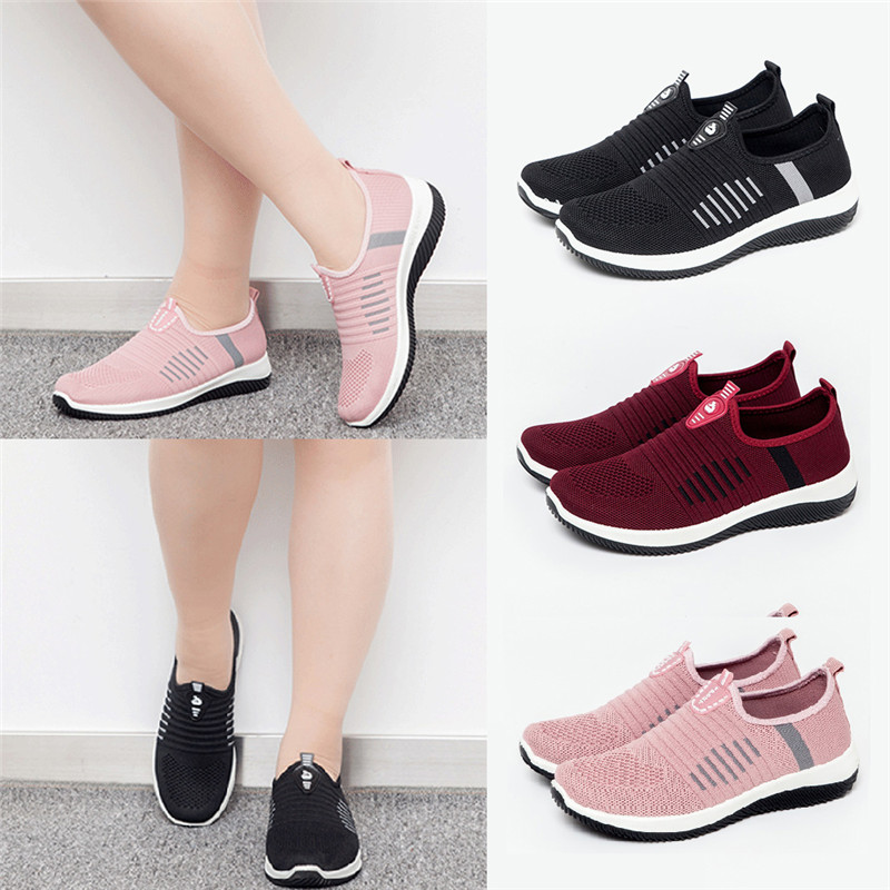 Athletic Breathable Sneakers Flat Slip 