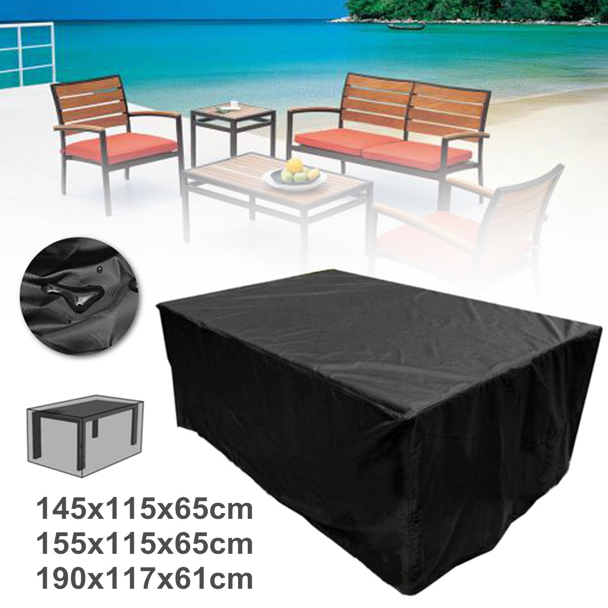 Waterproof Garden Patio Furniture Cover Rectangular Outdoor Rattan