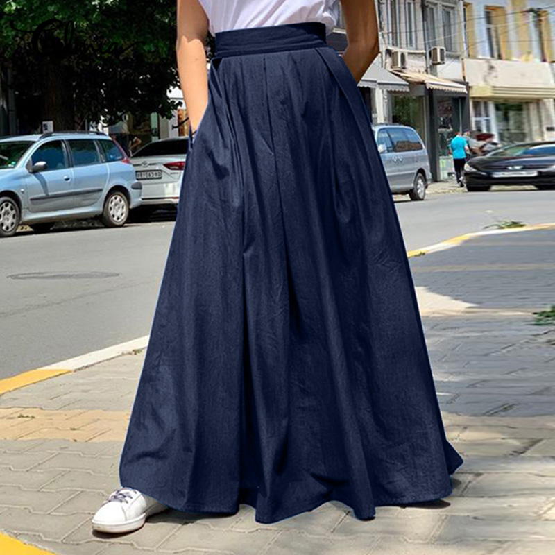 high waisted maxi skirt casual