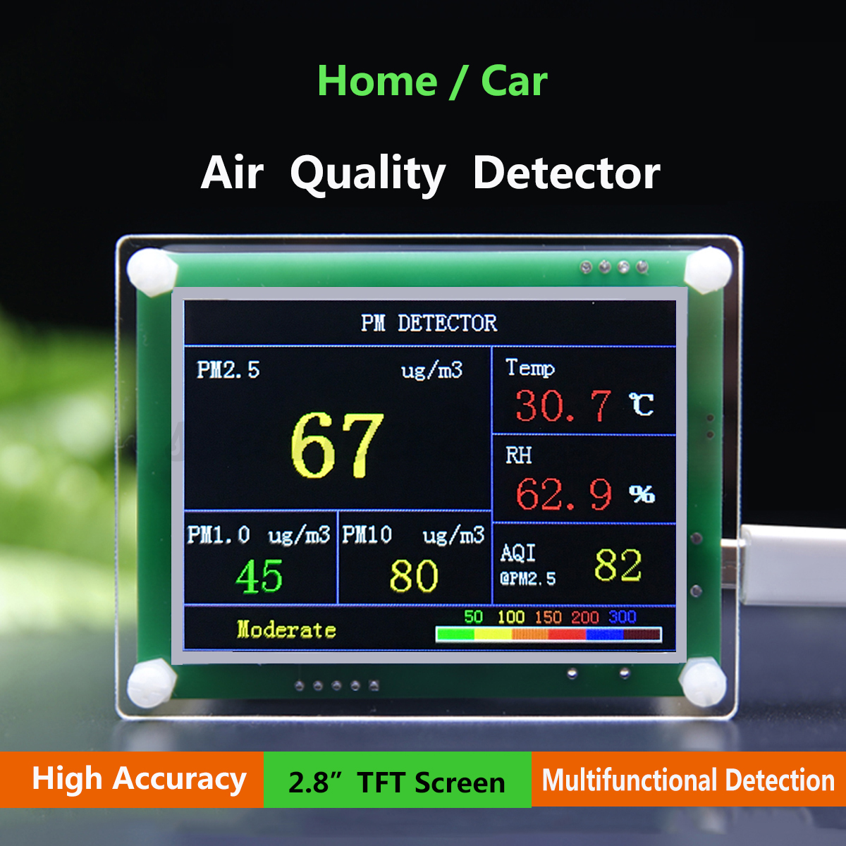 air quality 1.3 sensor Tester Car Quality 2.8'' Air Detector Digital Meter PM2.5