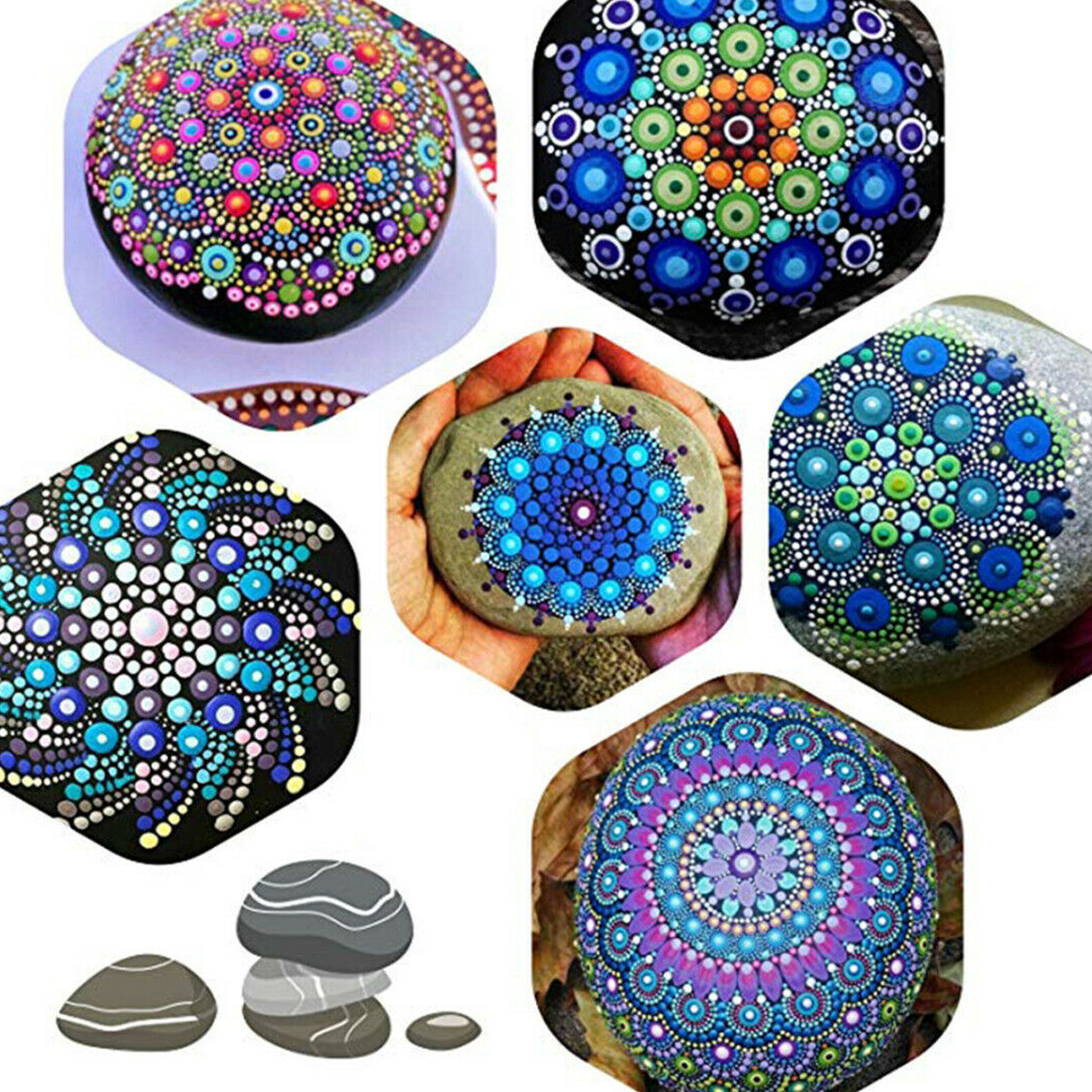 Mandala Dotting Kunst Punkte Malen Werkzeug Stift Schablone Pinsel Acryl Neu Ebay