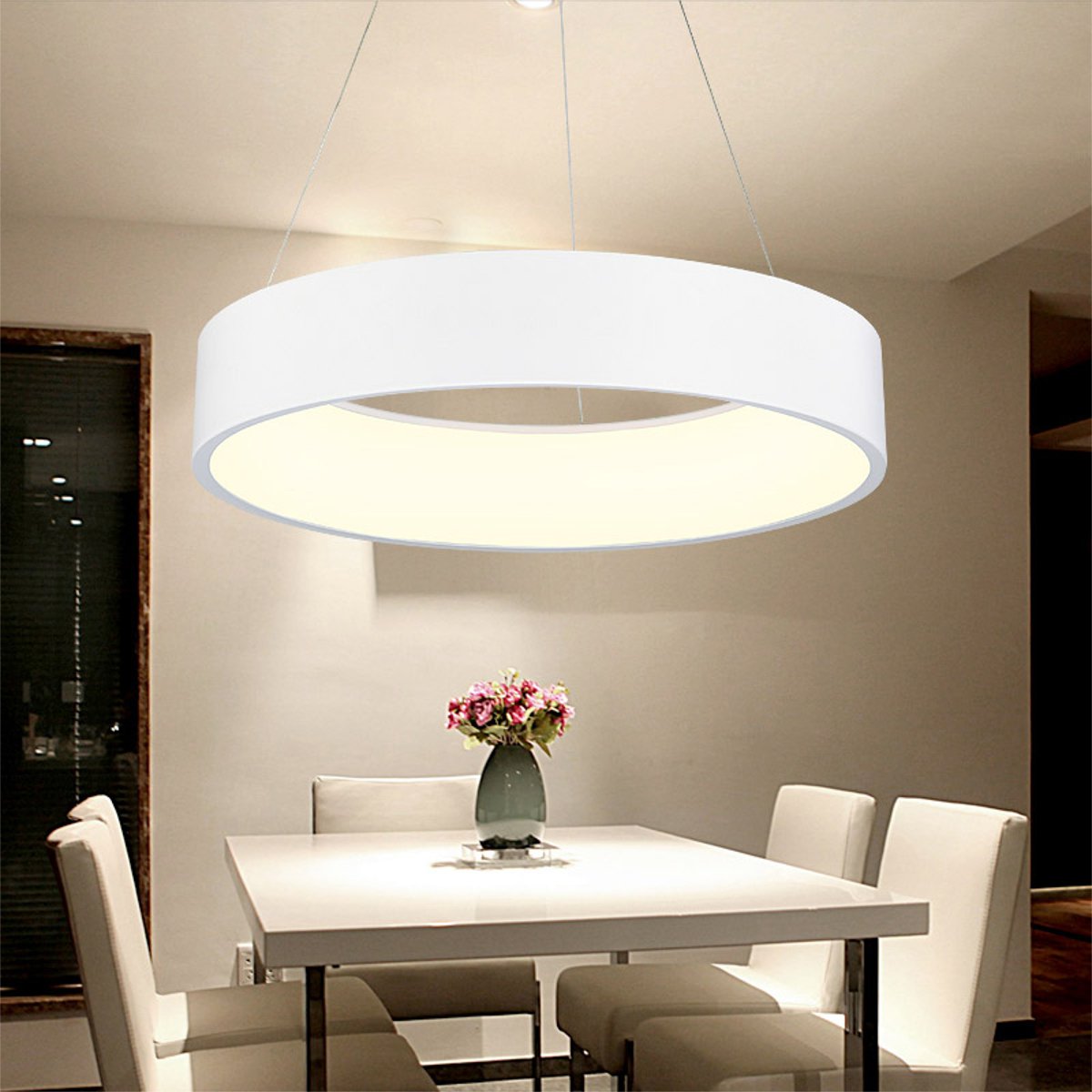 28W 45cm Round LED Pendant Light Ceiling Lamp Bedroom Dimmable Fixture