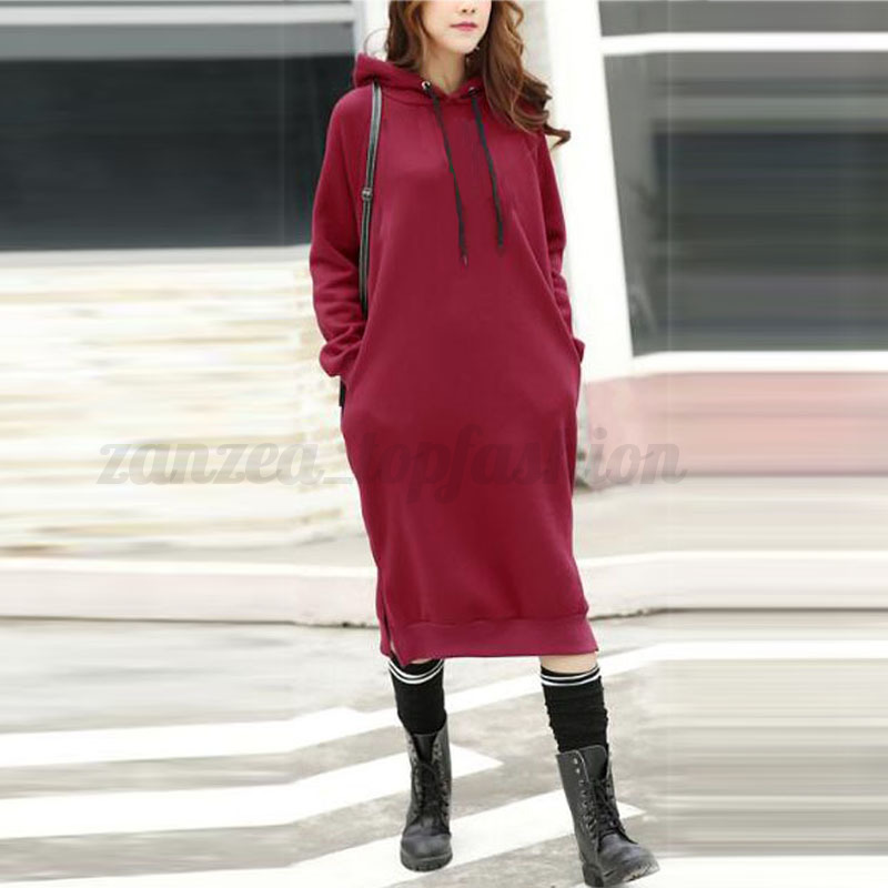 ZANZEA Women Long  Sleeve  Sweatshirt Long  Shirt  Dress  