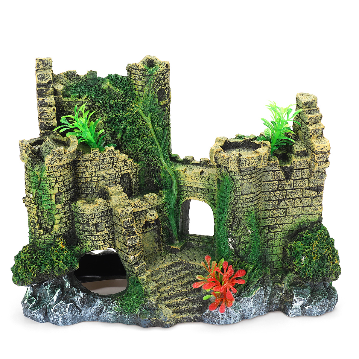 Ancient Ruins Castle Aquarium Decoration Cave Fish Tank Tower