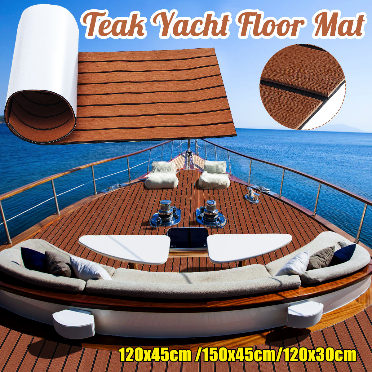 Details About Eva Boat Decking Marine Flooring Faux Teak Foam Self Adhesive Mat Carpet Sheet