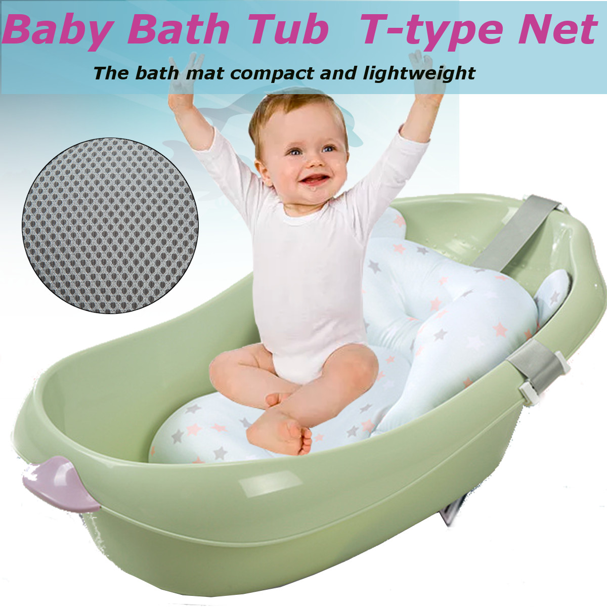 Baby Foldable Bath Tub Pad Newborn Safety Shower Antiskid Cushion