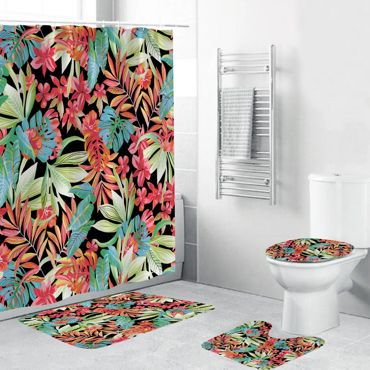 printed bathroom rugs