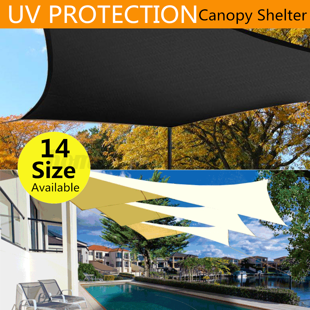 Patio Top Sun Shade Sail Shelter Outdoor Garden Tent Cover Awning