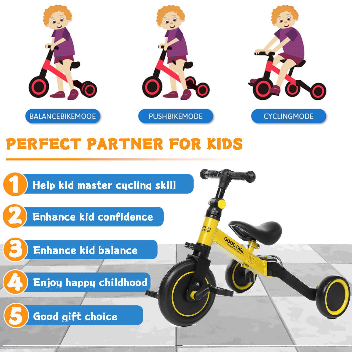 balance bike 3 in 1